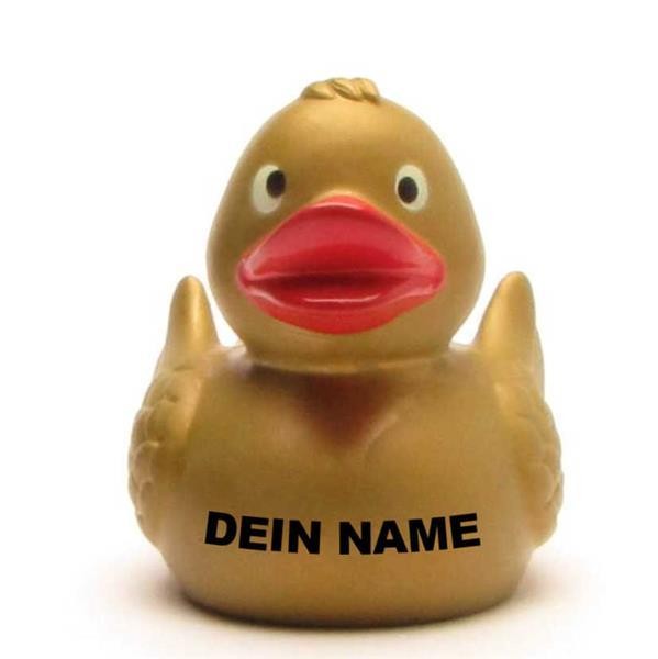 Edle Ente in Gold 7,5 cm - Personalisiert