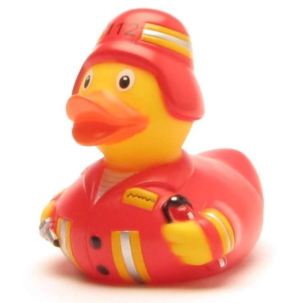 Fire department Rubber Ducky &quot;112&quot; in red