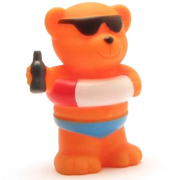 Squeaky bear with swim ring