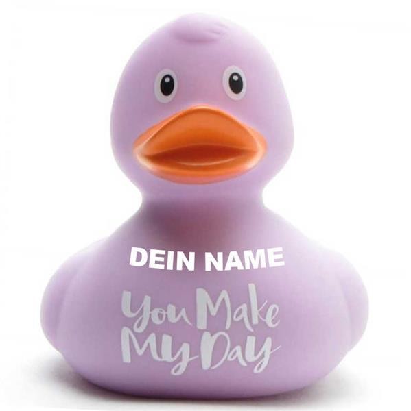 &quot;You make my Day&quot; Ente - lila - Personalisiert