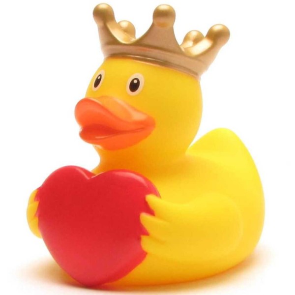 Rubber Duck King with Greeting Heart