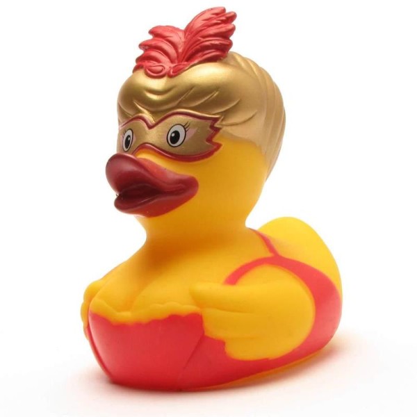 Venetian carnival woman in gold rubber duck