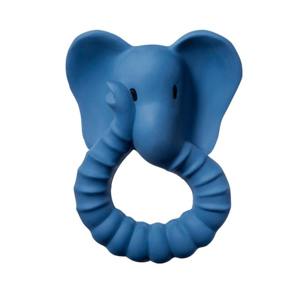 Natural rubber teething ring elephant - Blue