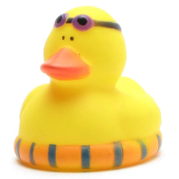 Rubber duck in floating hoop