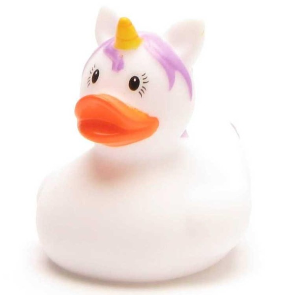 Mini Unicorn Rubber Duck - white