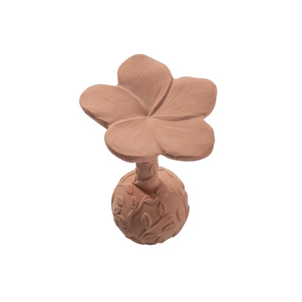 Natural rubber rattle Pulmeria - pink