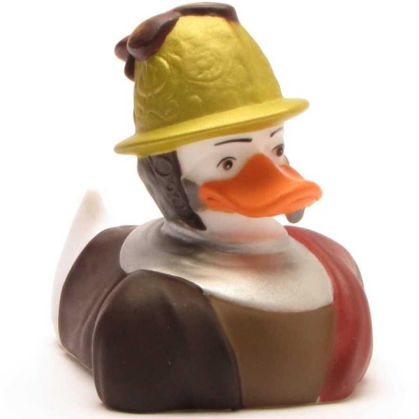 Canard de Bain avec un casque d&#039;or