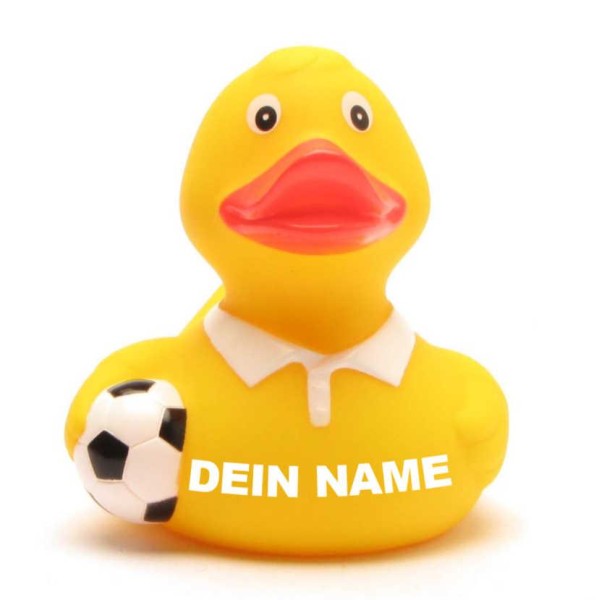 Fussball-Ente mit weissem Kragen - Personalisiert