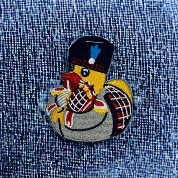 Embroidered Patch Scotsman Piper Duck