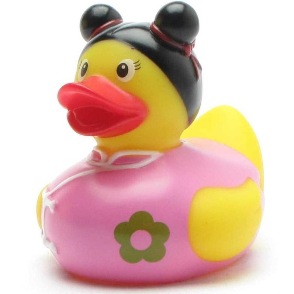 Rubber Duck Chinese woman with flower on her chest