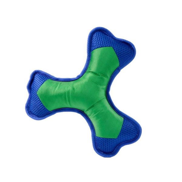 Hundespielzeug Flying Triple - blau/grün - M