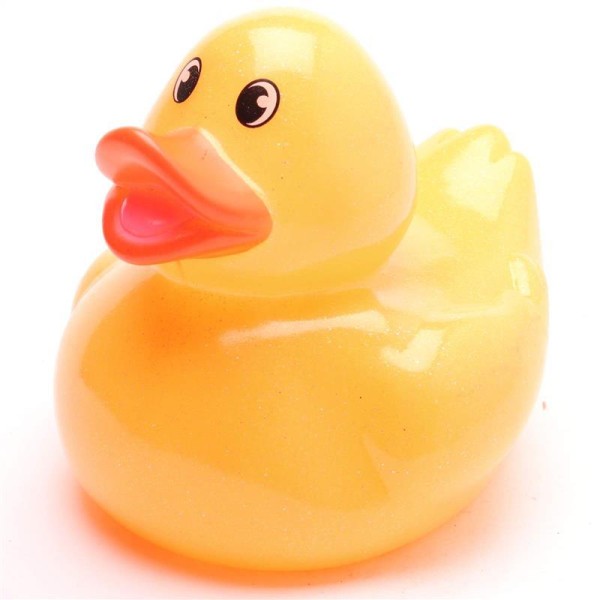 Glitter - Duck - orange - L: 14 cm