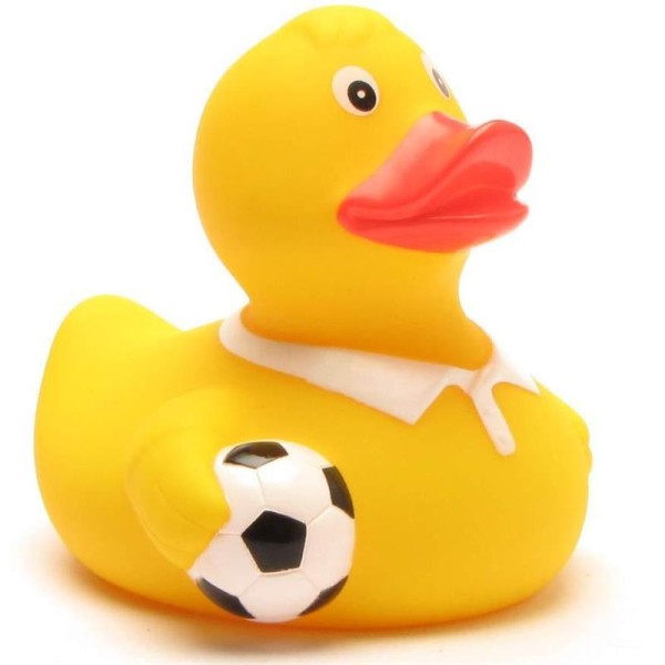 Pato de goma Fútbol - con cuello blanco