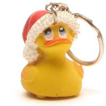 Rubber Ducky Santa Claus Keychain