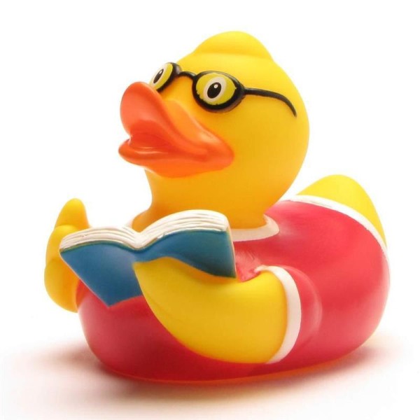 Bookworm Rubber Ducky with glasses