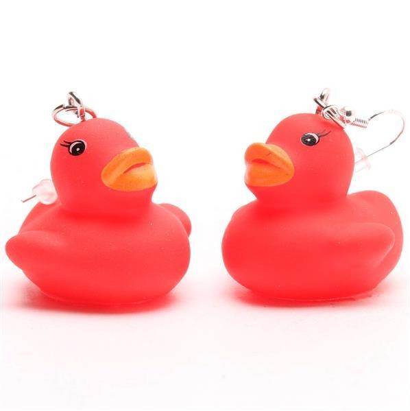 Rubber Duck - Earring - red