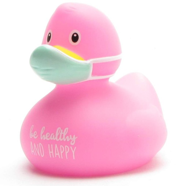 Corona Rubber Duck &quot; Be healthy an happy&quot; - pink