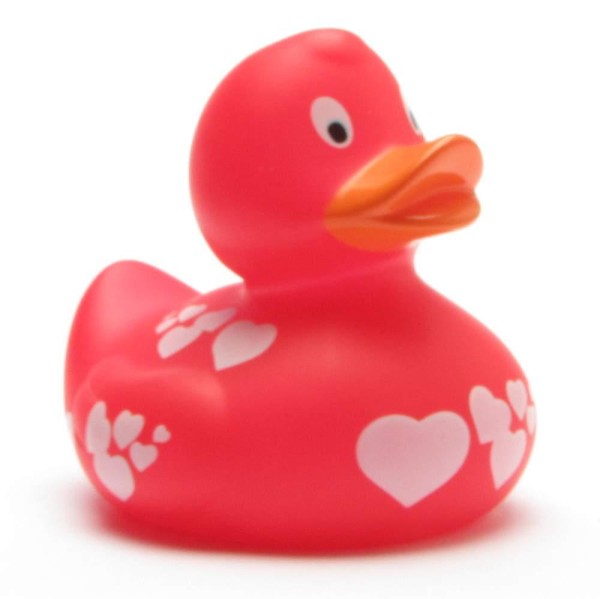 Rubber Ducky red with hearts
