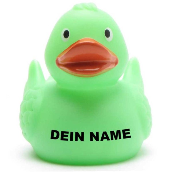 Magic Duck mit UV-Farbwechsel - grün zu lila - Personalisiert