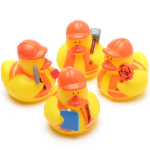 Mini construction worker - rubber ducks - set of 4