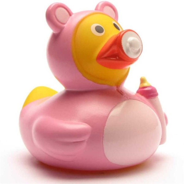 Pato de goma Bebé niña - rosa