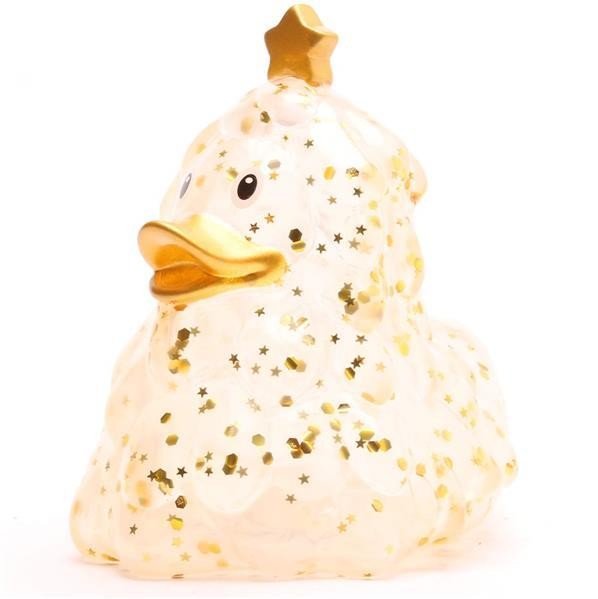 Pato de Baño Árbol de Navidad Brillante Dorado