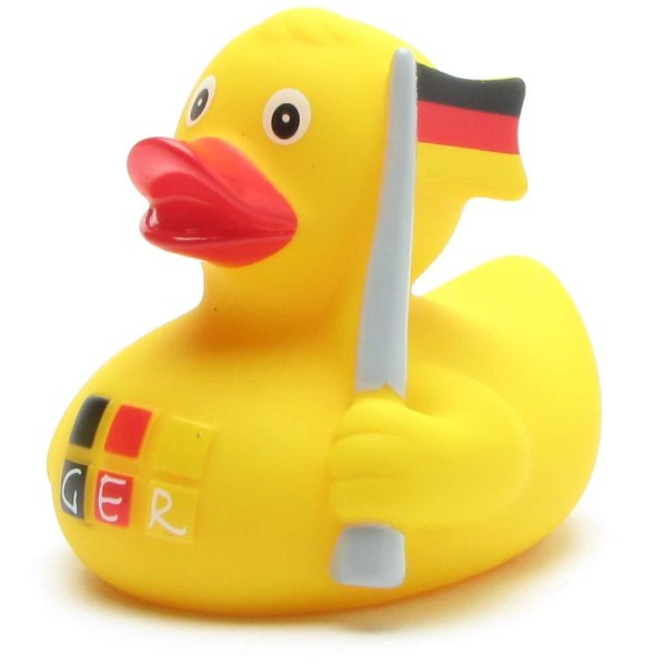 Pato de goma con la bandera de Alemania