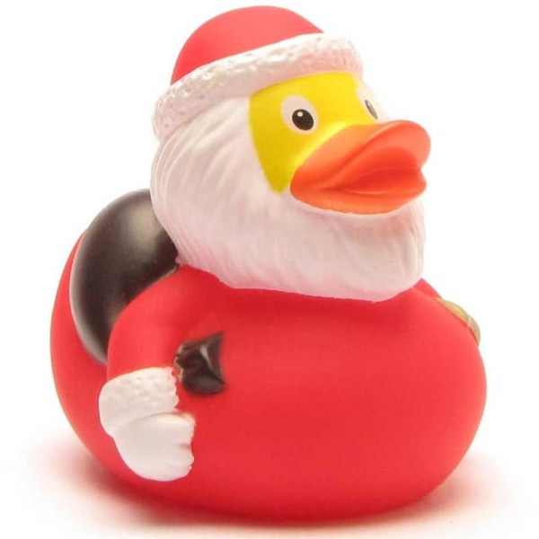 Rubber Duck Santa Claus with sack and bell