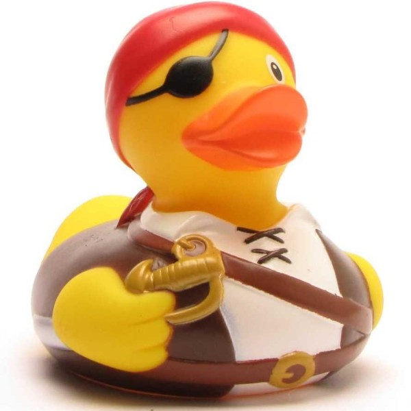 Pirate Rubber Ducky with red bandana and eye patch