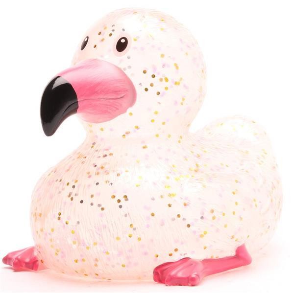 Glitter badeend flamingo