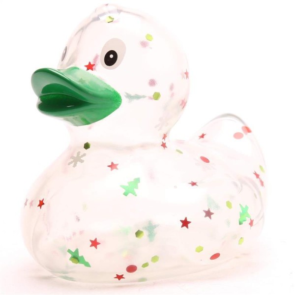 Xmas glitter bath duck - green beak