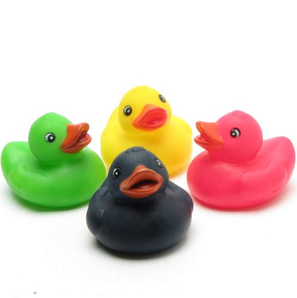 Coloured rubber ducks - set of 4