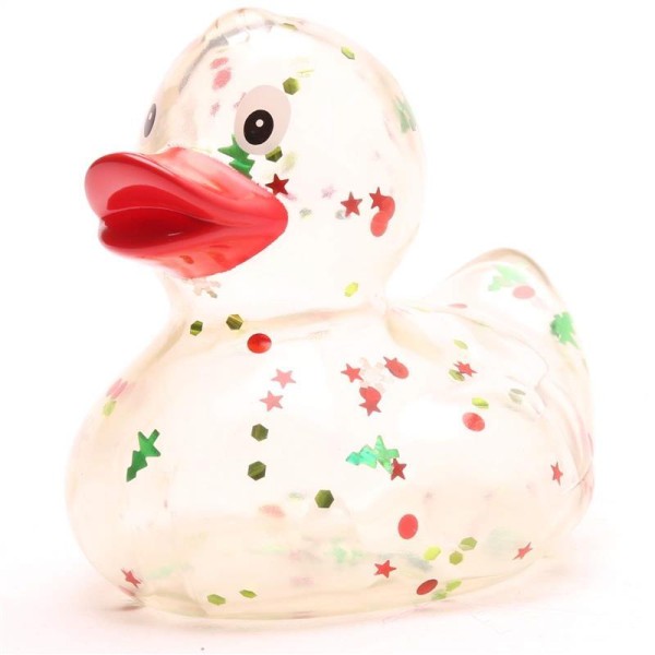 Xmas glitter bath duck - red beak