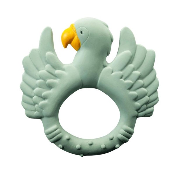 Natural Rubber Teething Ring Parrot - Light Green
