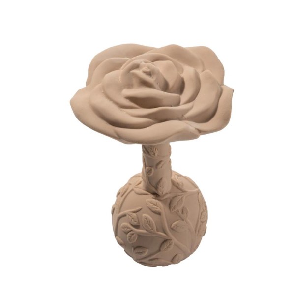 Natural rubber rattle rose - beige