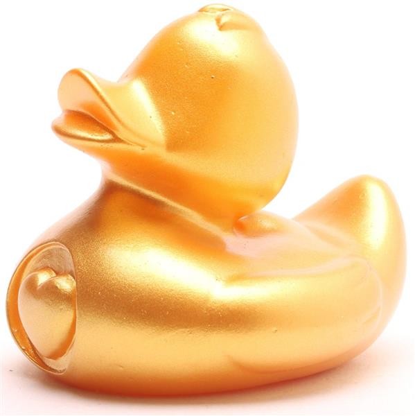 &quot;My Heart&quot; rubber duck - gold