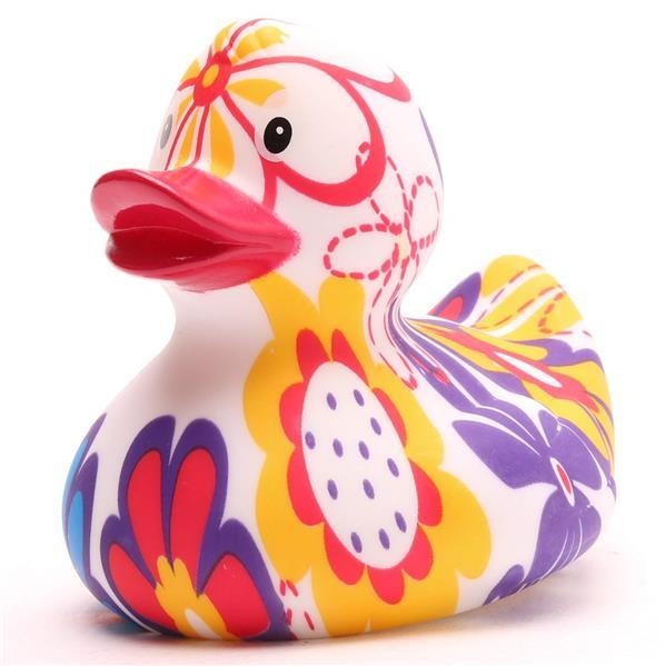 Forget-me-not Rubber Duck - with purple beak