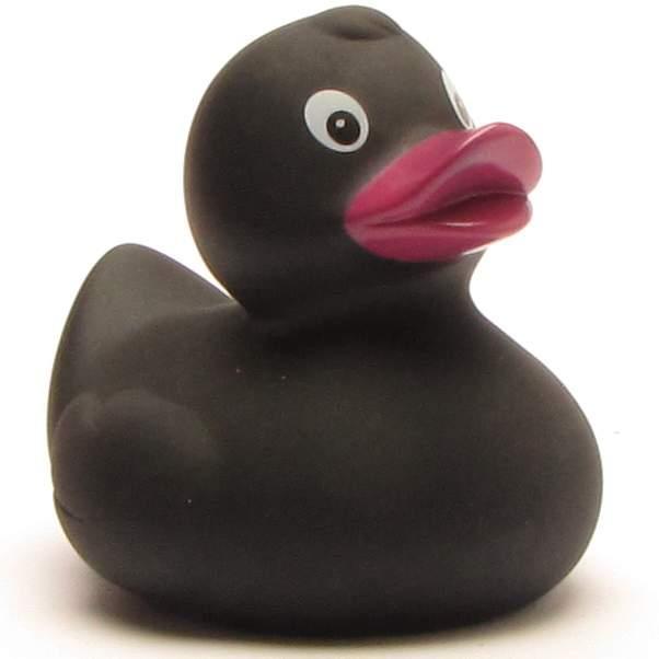 Badeente schwarz 8 cm Quietscheente Quietscheentchen Gummiente Plastikente Ente 