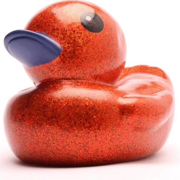 Glitter - Duck - red - L: 14 cm