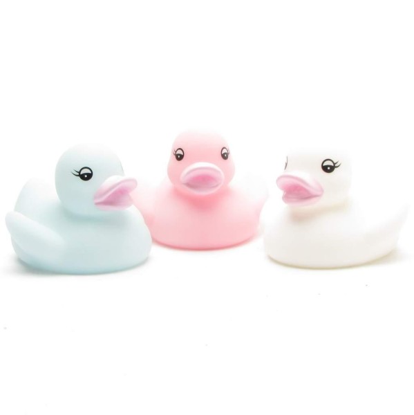 Rubber Duck Set with LED-Flashing-Lights - Set of 3